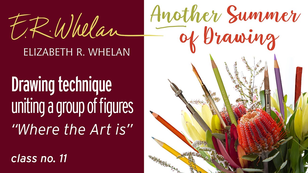 Drawing Technique - group of figures - 'Home is Where the Art is' - artist Elizabeth R. Whelan