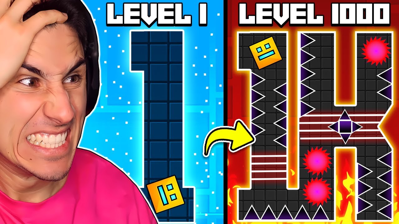 Can I Beat 1,000 Levels of Geometry Dash in 1 Video?!