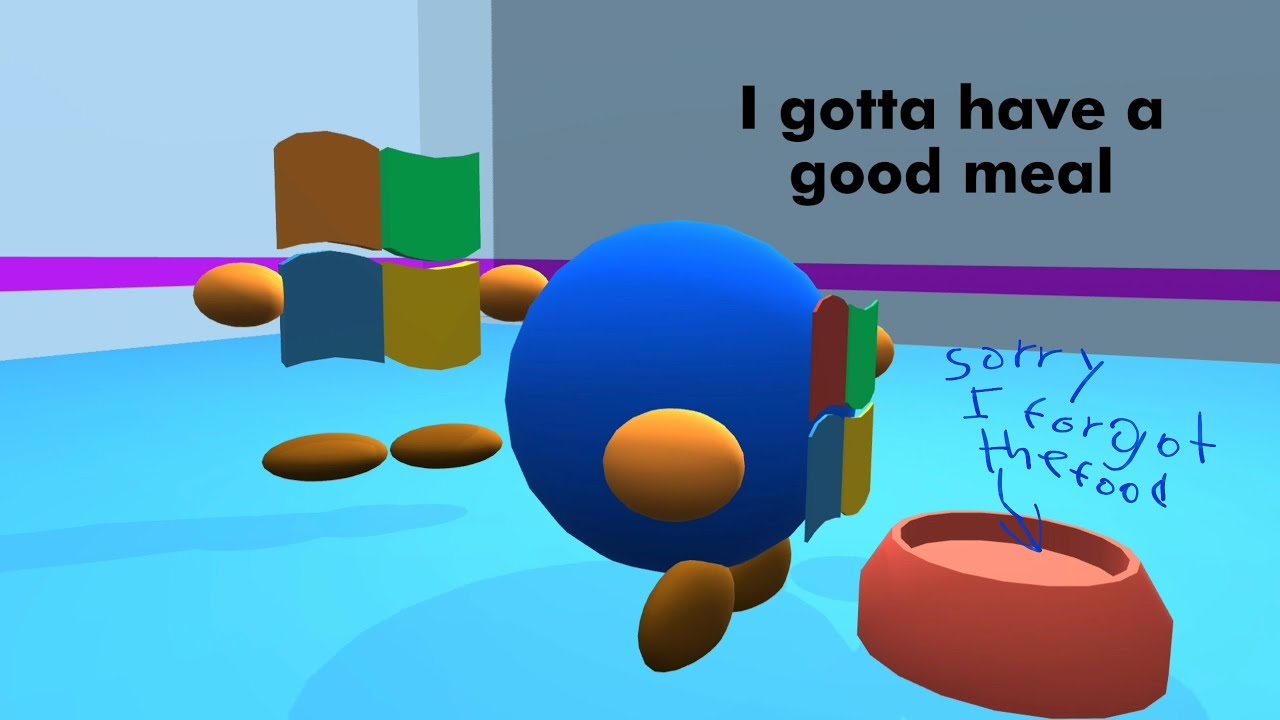 Garfielf but windows xp and windows vista in 3d animation