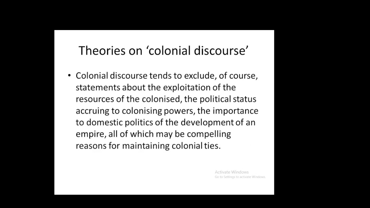 Lecture 4: Colonial Discourse and Frantz Fanon