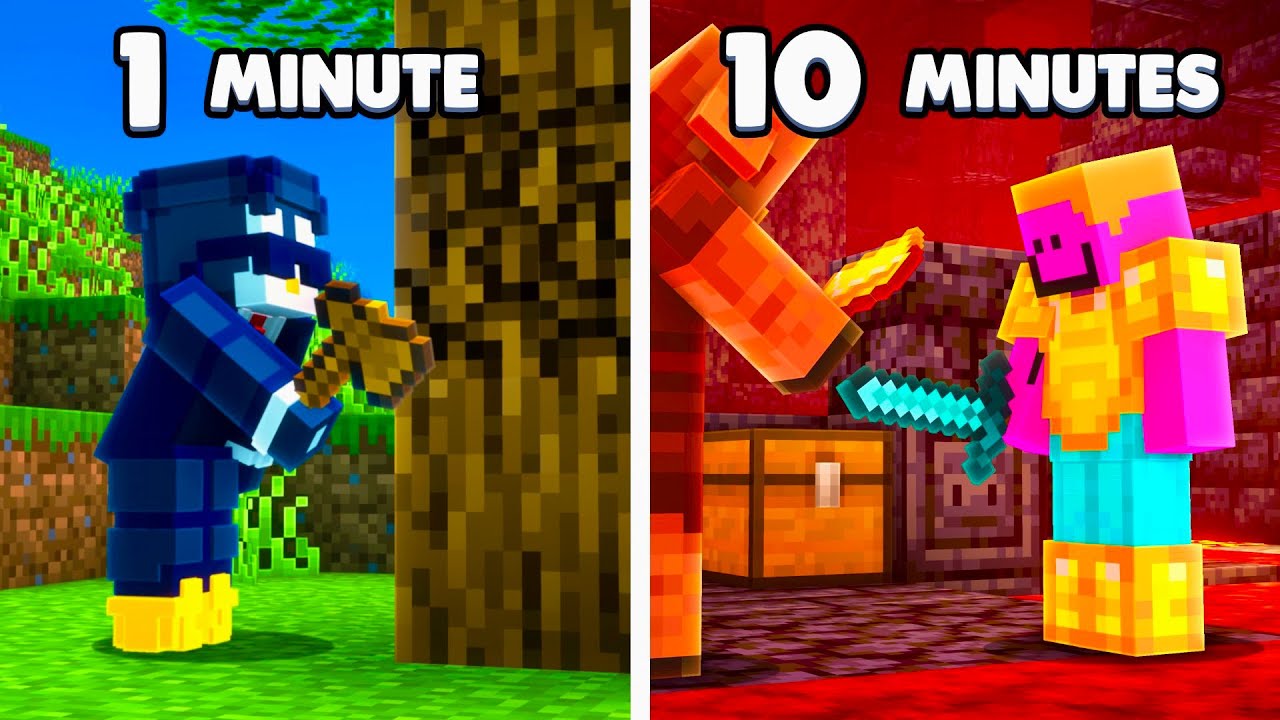 Minecraft But The YouTuber Changes Every 10 Minutes