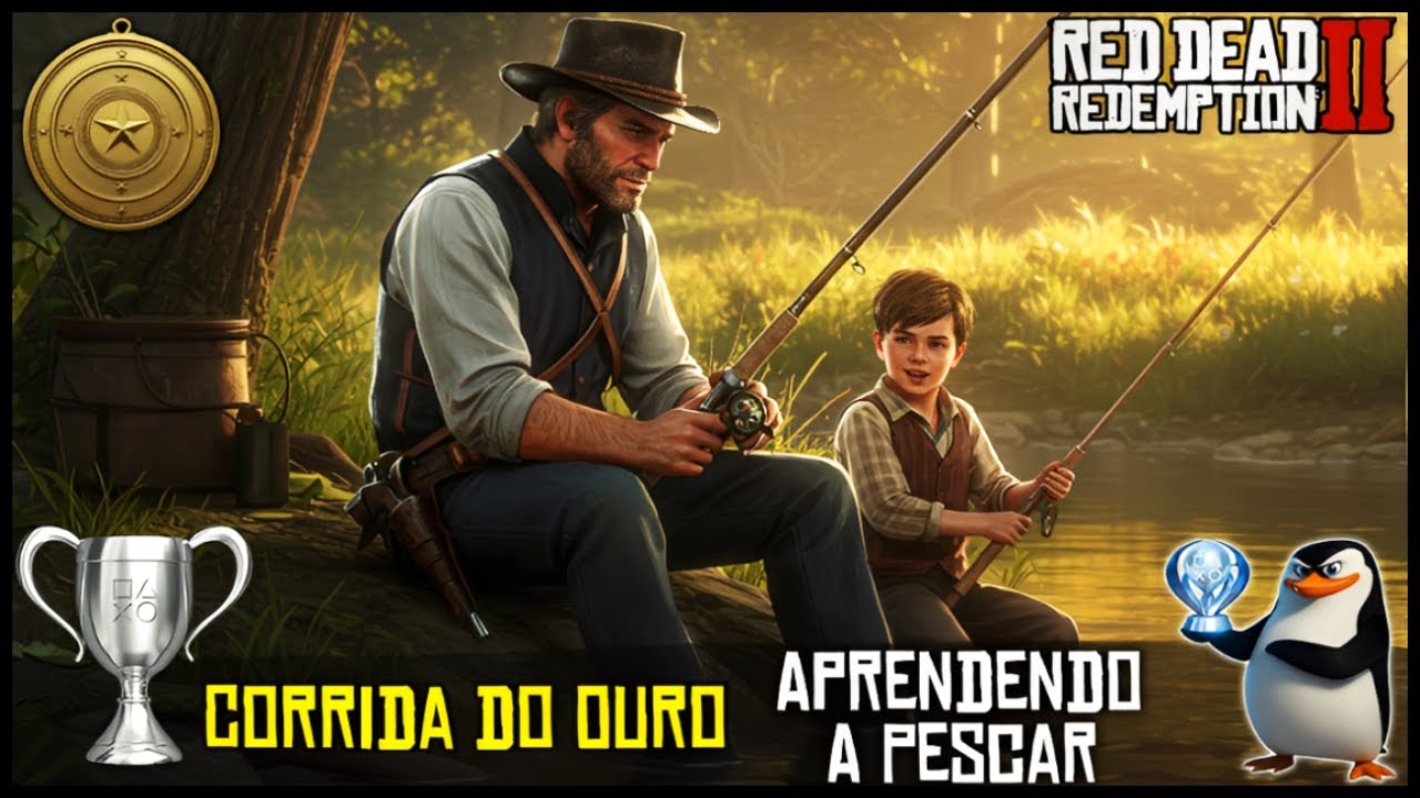 Red Dead Redemption 2: Aprendendo A Pescar + Medalhas de Ouro | Troféu Corrida do Ouro