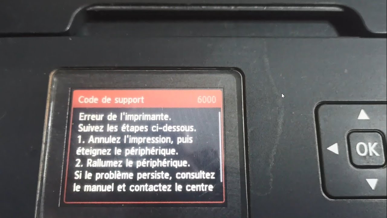code de support 6000 canon pixma mg 5750