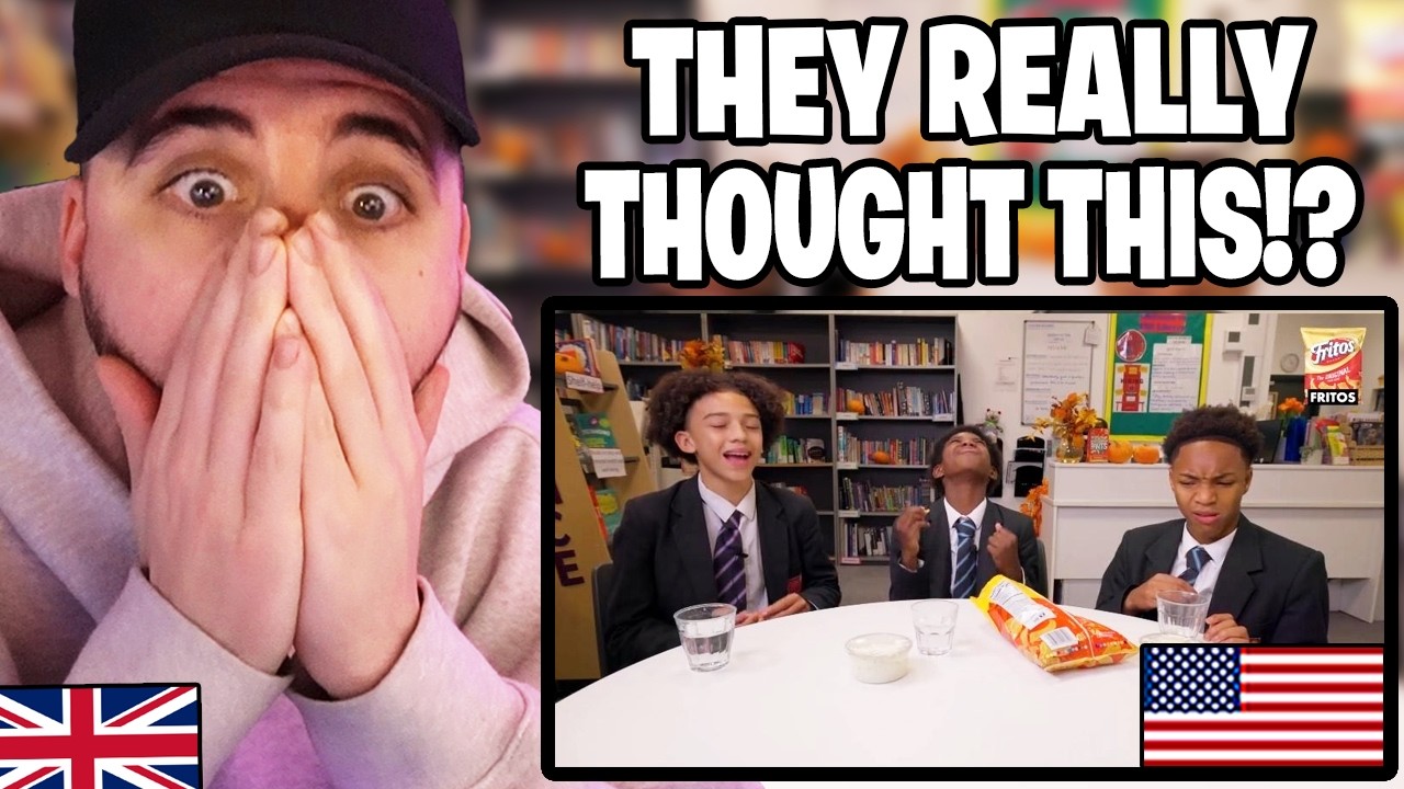 Brit Reacts to British Highschoolers try American Snacks!