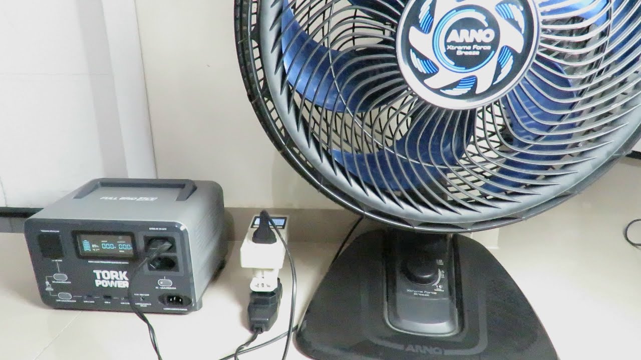 Estação De Energia Portátil Tork Power 400w Consegue ligar Ventilador Arno VB40 40cm quanto tempo?