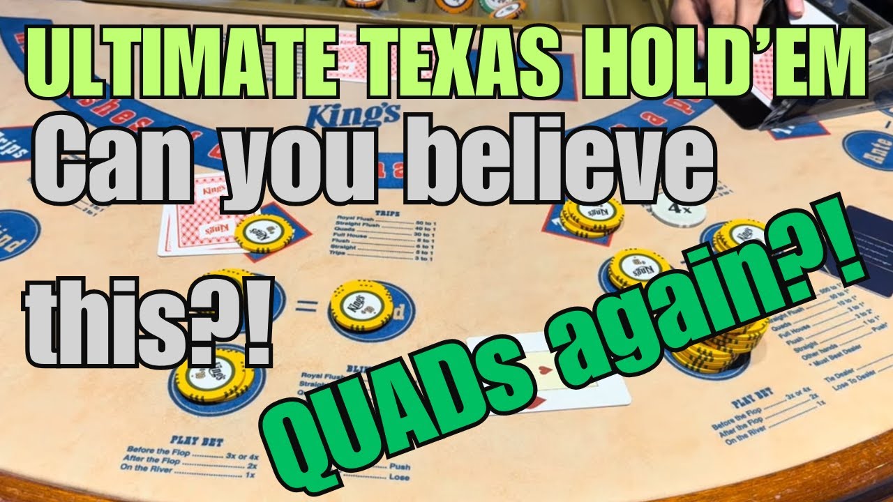ULTIMATE TEXAS HOLD'EM ! Can you believe this?! QUADs again