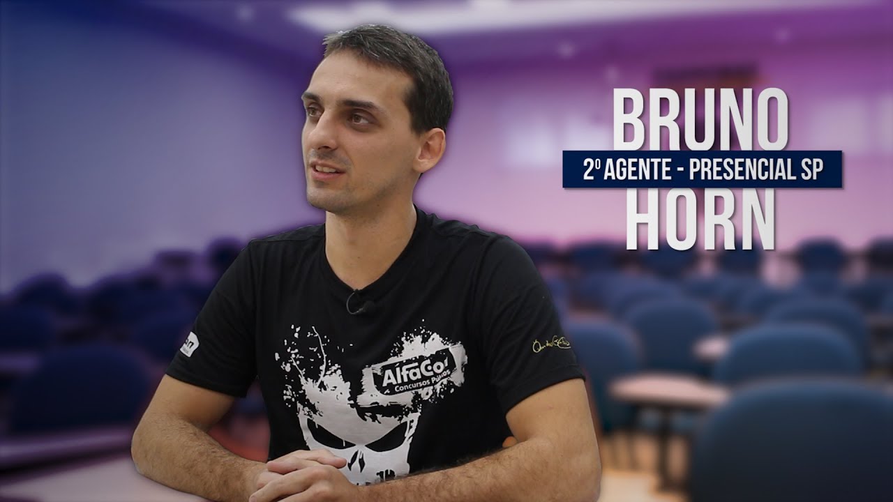 Bruno Horn: classificado em 2&ordm; lugar Agente da PF 2018 - AlfaCon