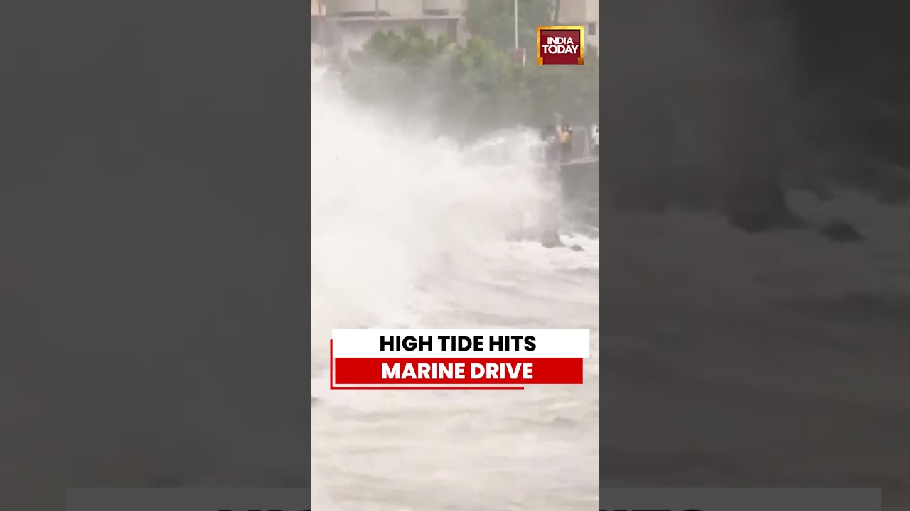Mumbai Rains Updates:  Mumbaikars Flock To Marine Drive As High Tide Meets Heavy Rain #shorts