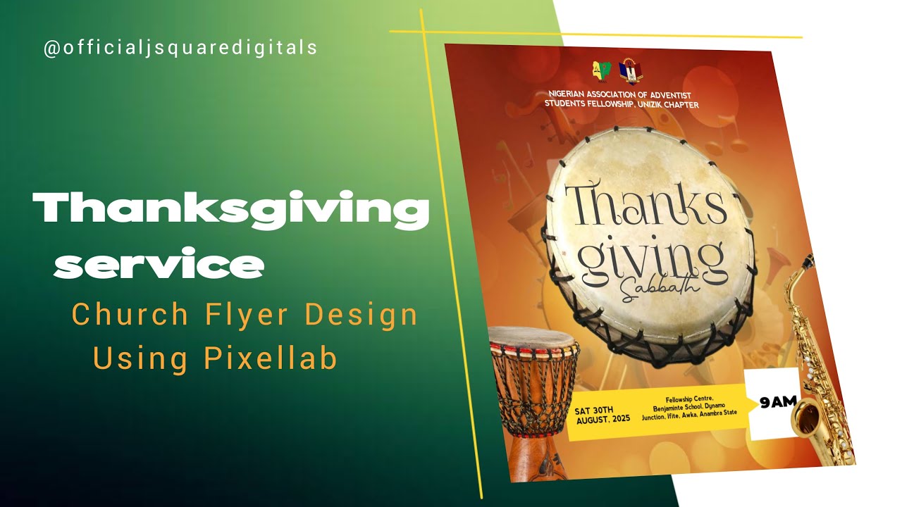 How to Create Church Flyers on Pixellab | Thanksgiving Service Flyer Design
