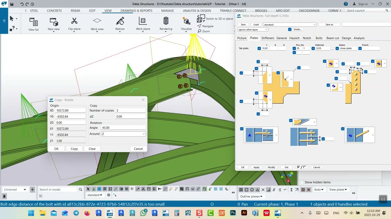 Tekla Structure : How to  model a dome structure