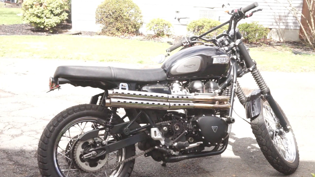 2013 Triumph Scrambler Mass Moto Mohave exhaust - baffles installed
