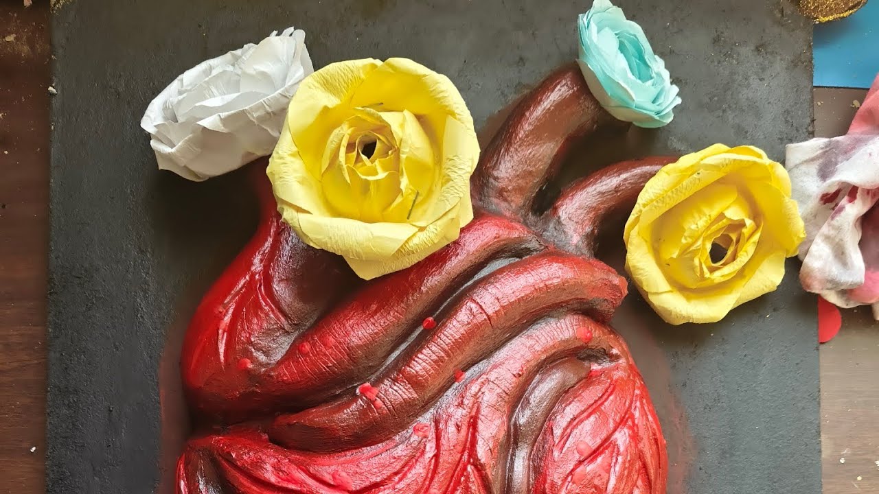 How to make 3d model of Human Heart |Human heart 3d model kaise banaye |Realistic human heart make
