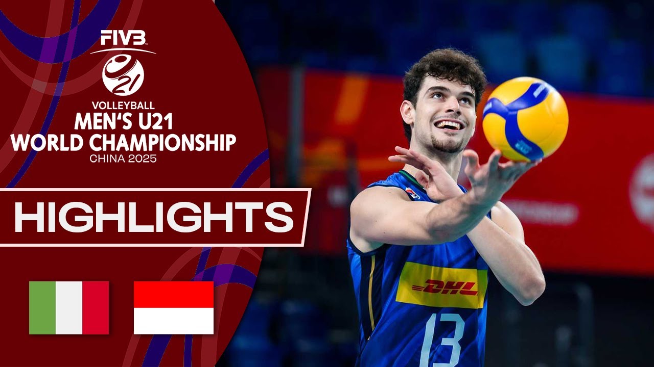 Italy 🇮🇹 vs. Indonesia 🇮🇩 - Men's U21 World Championship | Highlights - Volleyball