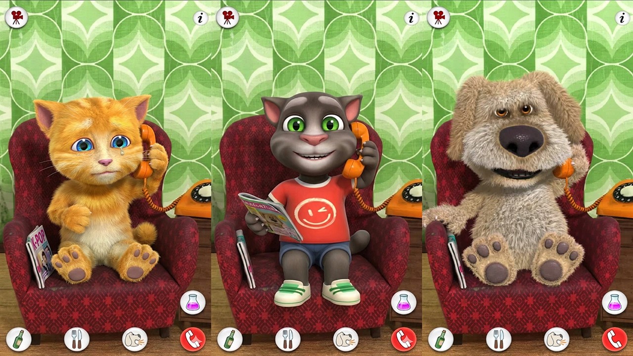 Talking Tom Cat vs Talking Ben the Dog vs Talking Ginger 2 - All Foods