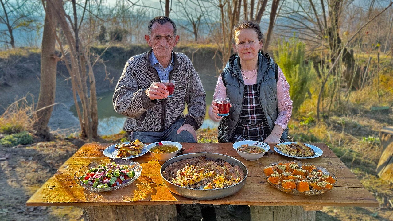 Cozy Winter Cooking | Turkish Lunch Over Open Flames ❄️🥘🔥