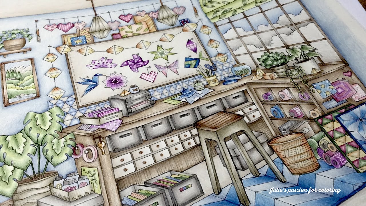 ROOMS OF WONDER by Johanna Basford - prismacolor pencils - color along