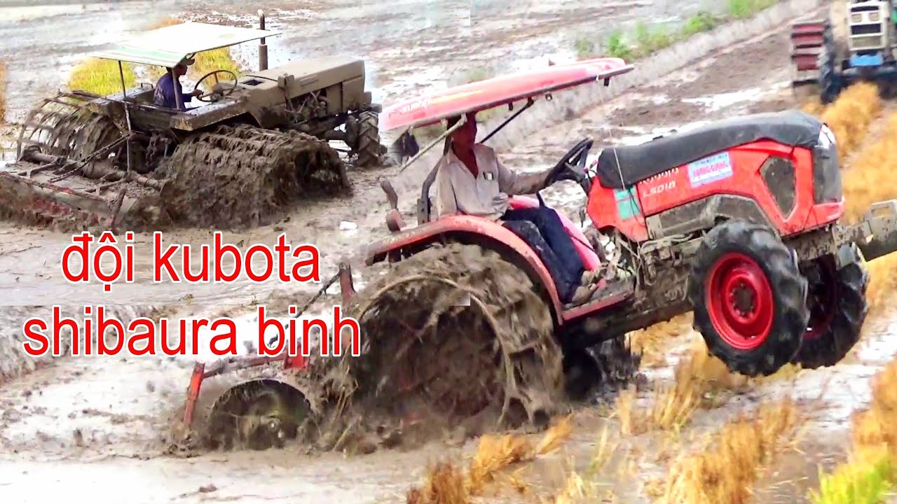 XEM ĐỘI MÁY CÀY KUBOTA CÙNG SHIBAURA BINH CHẠY XEM MÀ PHÊ