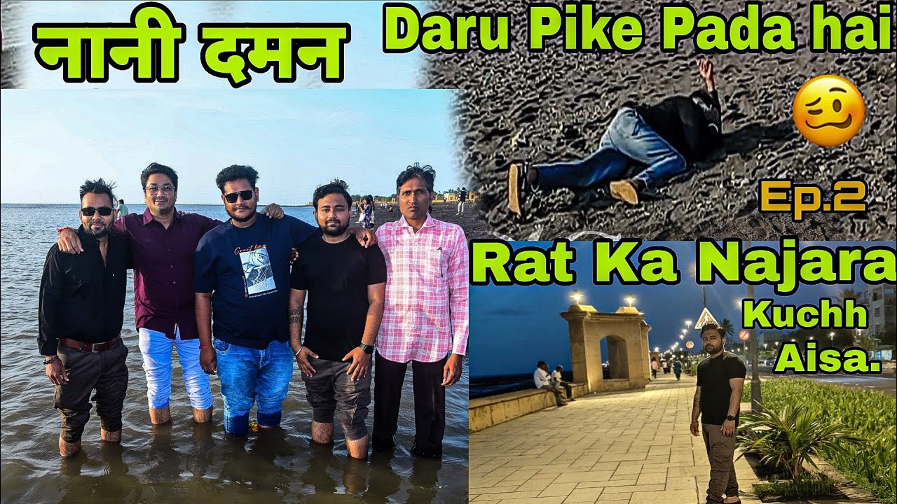 DEVKA BEACH 🏖️, in Daman, Or beach pe Daru pike Pada hai , Or Aisa hal hai beach ka, With @AkTDV 