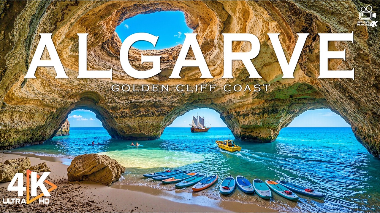 Algarve Summer 4K 🌊 Golden Cliffs, Hidden Coves & Atlantic Coast Portugal | Video 4K UHD