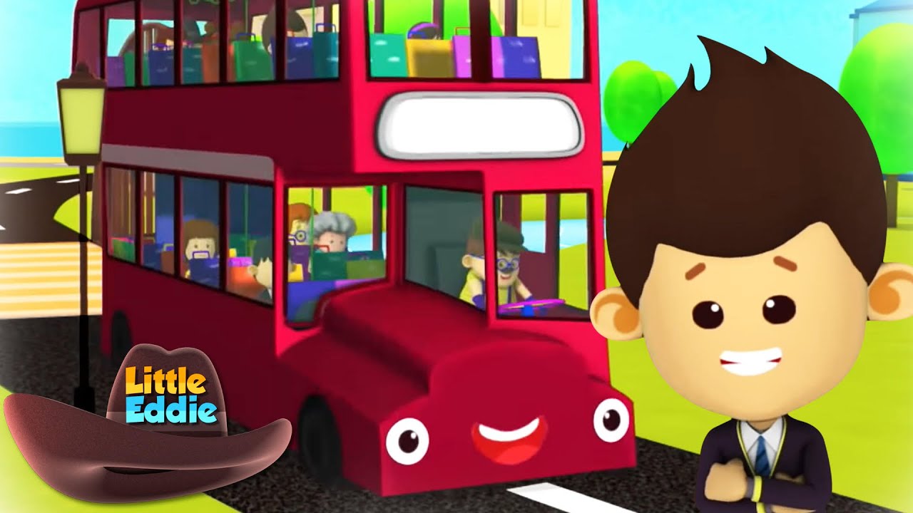 The Bus Song | Wheels On The Bus Go Round and Round | Nursery Rhymes & Kids Songs with Little Eddie