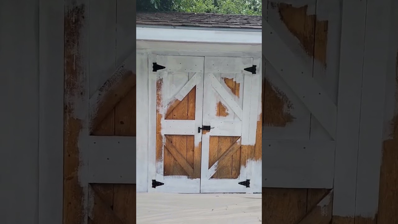 painting pool shed before and after #diy #homeimprovement #painting