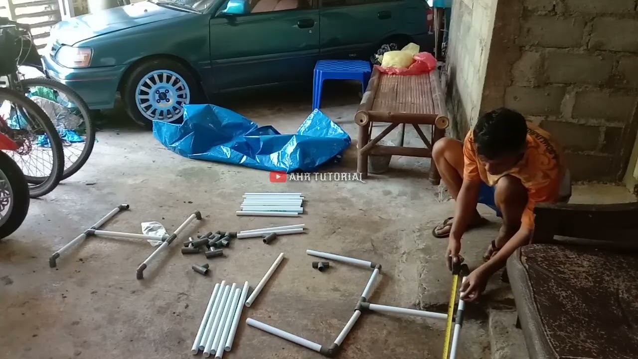 CARA RAKIT KERANGKA PRALON PVC UNTUK KOLAM IKAN PAKAI TERPAL