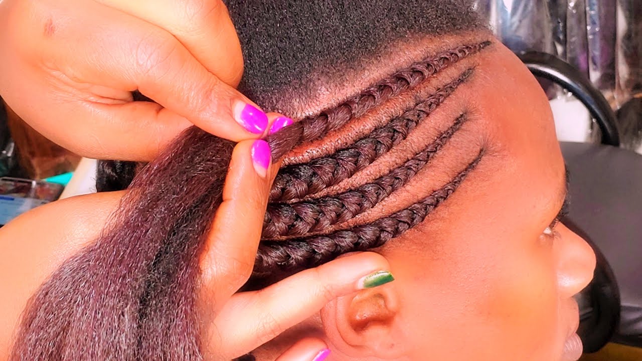 HOW TO FEED IN PENCIL WITH CURLS ||  CORNOWS || BEGINERS@nifahfacesandhair