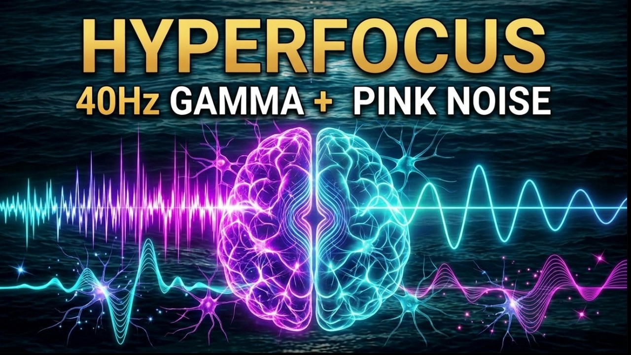 Ultra Concentration: 🎧 40Hz Gamma  Brainwave + Pink Noise Entrainment for Deep Work