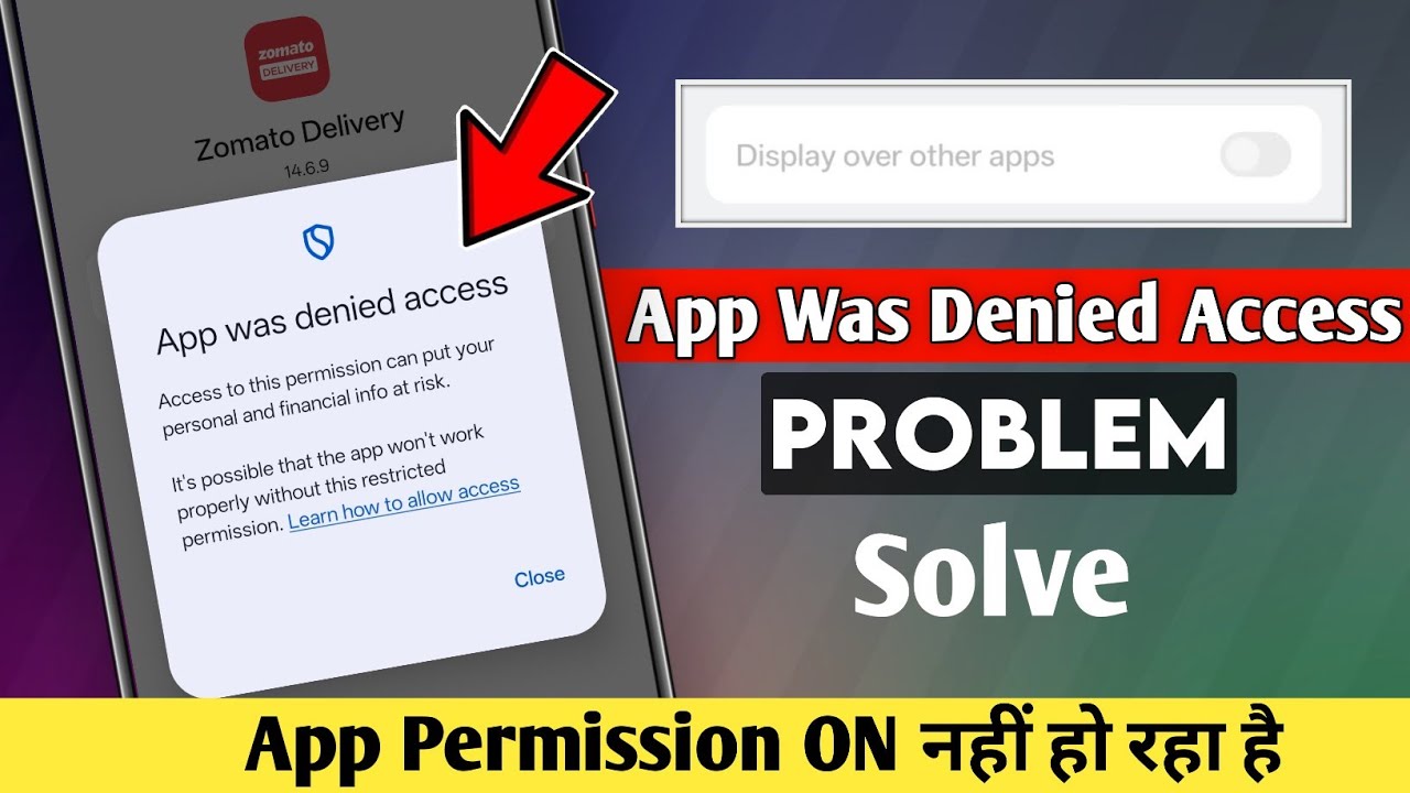 App Was Denied Access | App Was Denied Access Problem | App Was Denied Access To Sms Problem