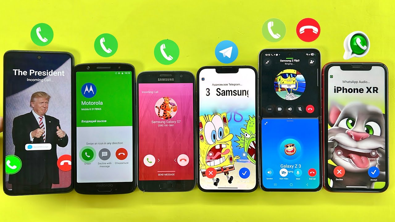 Samsung Z Flip3 Calling at the same time on WhatsApp & Telegram on iPhone XR & iPhone 13Pro 