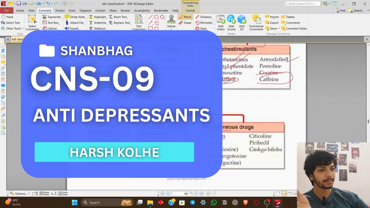 ANTI DEPRESSANT DRUGS | CNS PHARMACOLOGY | SHANBHAG | HARSH KOLHE