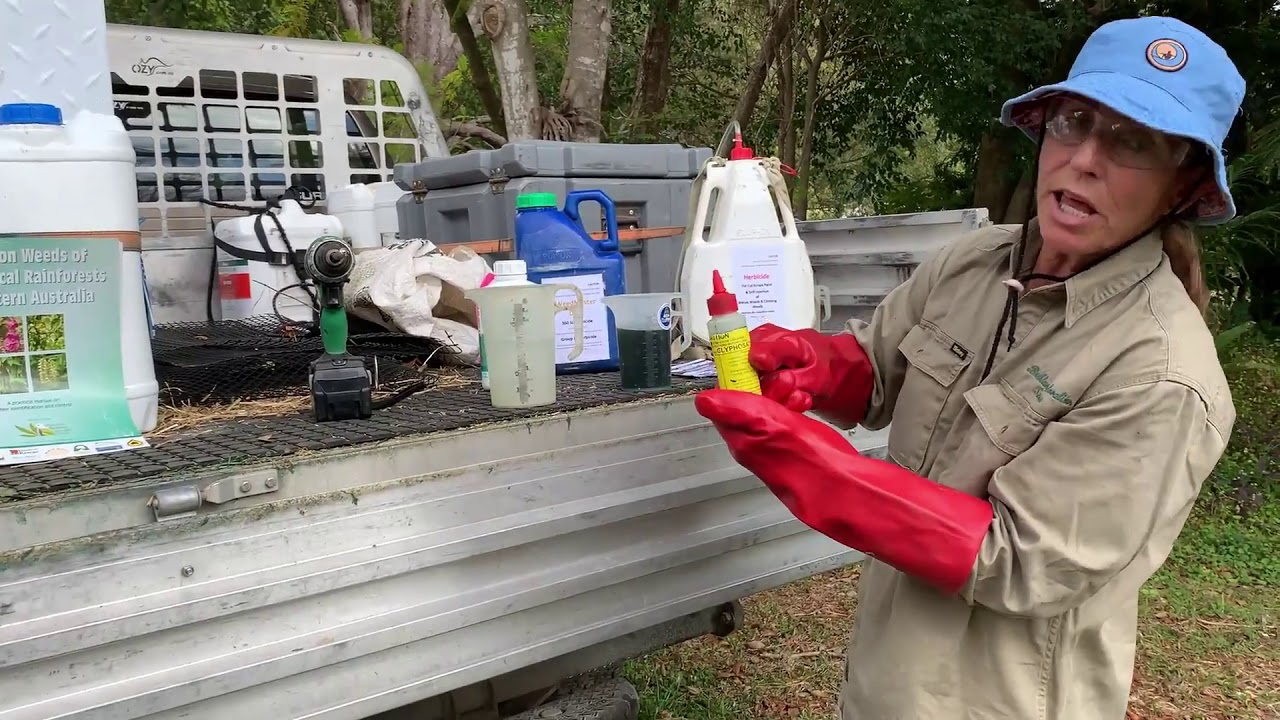 How to prepare herbicide for cut, scrape & paint and drill & inject