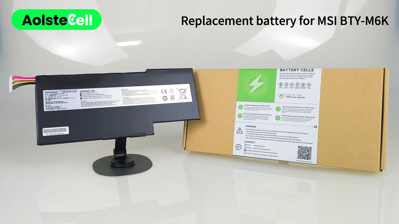 Replacement battery for MSI BTY-M6K 11.4V 52.4Wh  3 cells