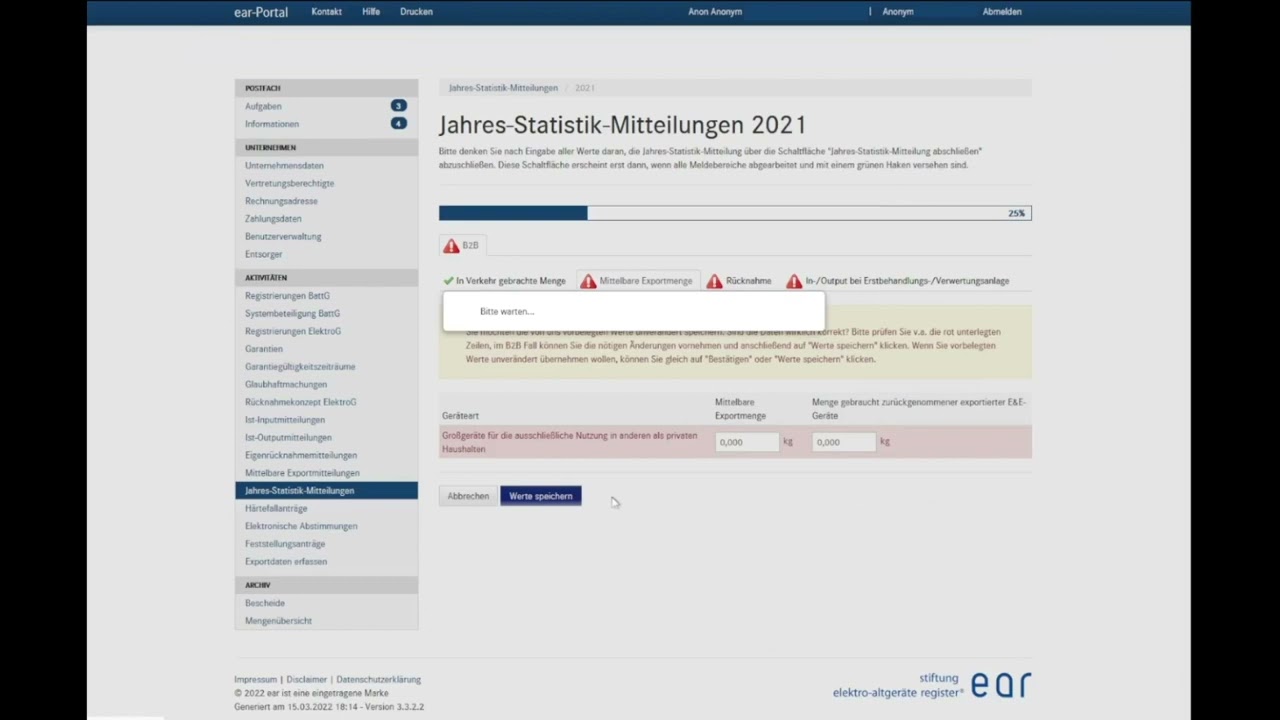 Lernvideo Hersteller b2b - Jahres-Statistik-Mitteilung