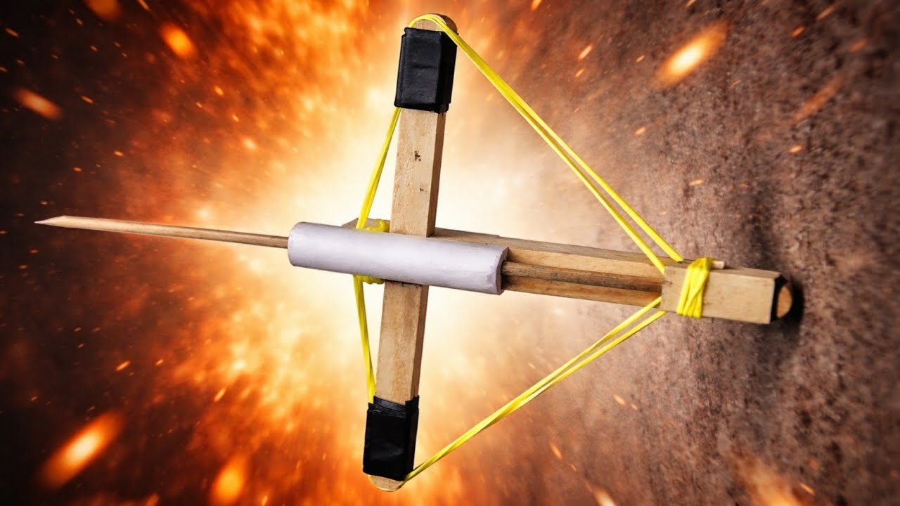 DIY Crossbow Made From Ice Cream Sticks | Powerful Mini Crossbow at Home |