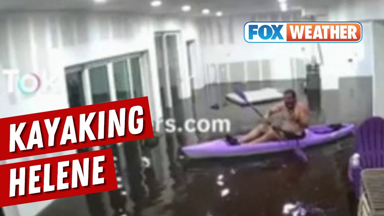 Florida Man Kayaks In Flooded Living Room During Hurricane Helene