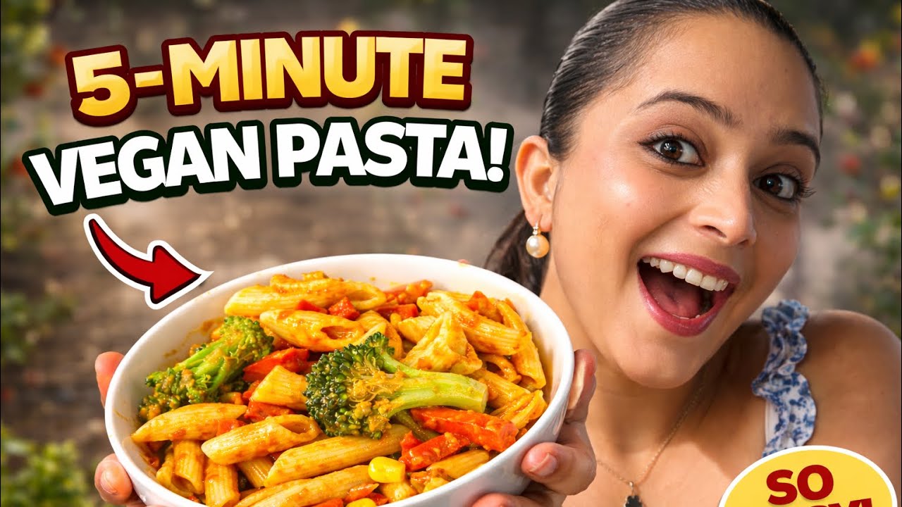 10-Minute Vegan Pasta | No Cheese No Butter | Quick Healthy Recipe. I Had NO Cheese So I Made THIS 