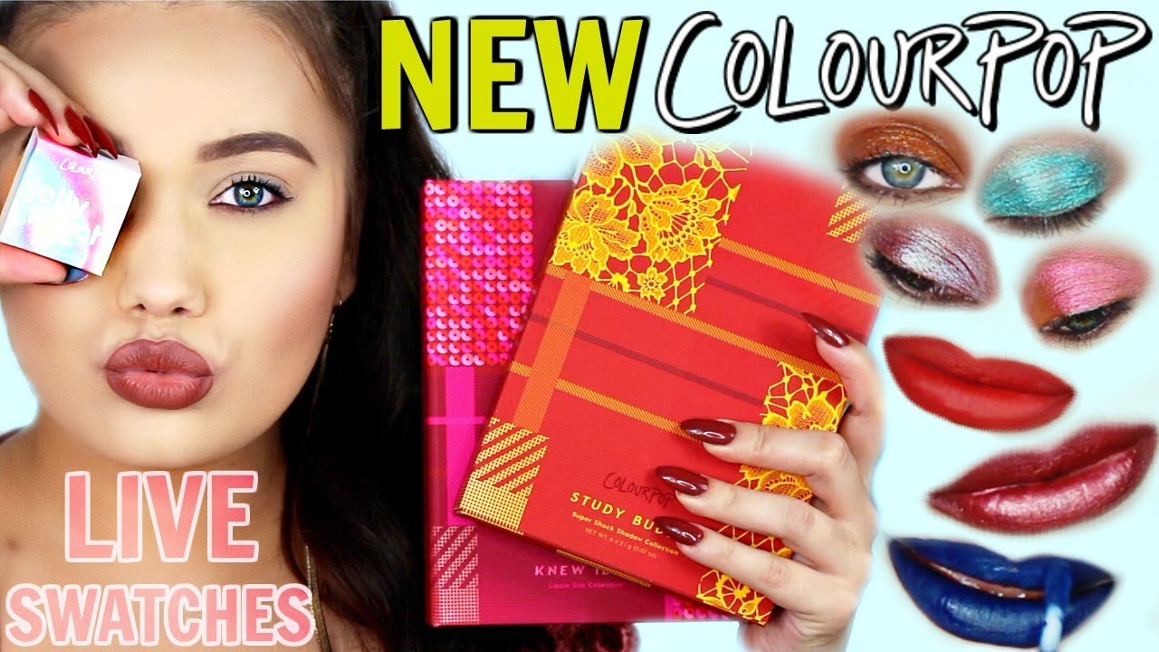 HUGE NEW Colourpop LIVE SWATCHES | Jelly Much Shadow Lip Kits Super Shock Shadow