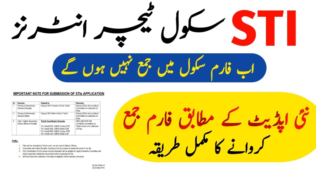 School Teacher Interns Jobs 2021 - Latest Internship Jobs in Punjab - Online Registration Procedure