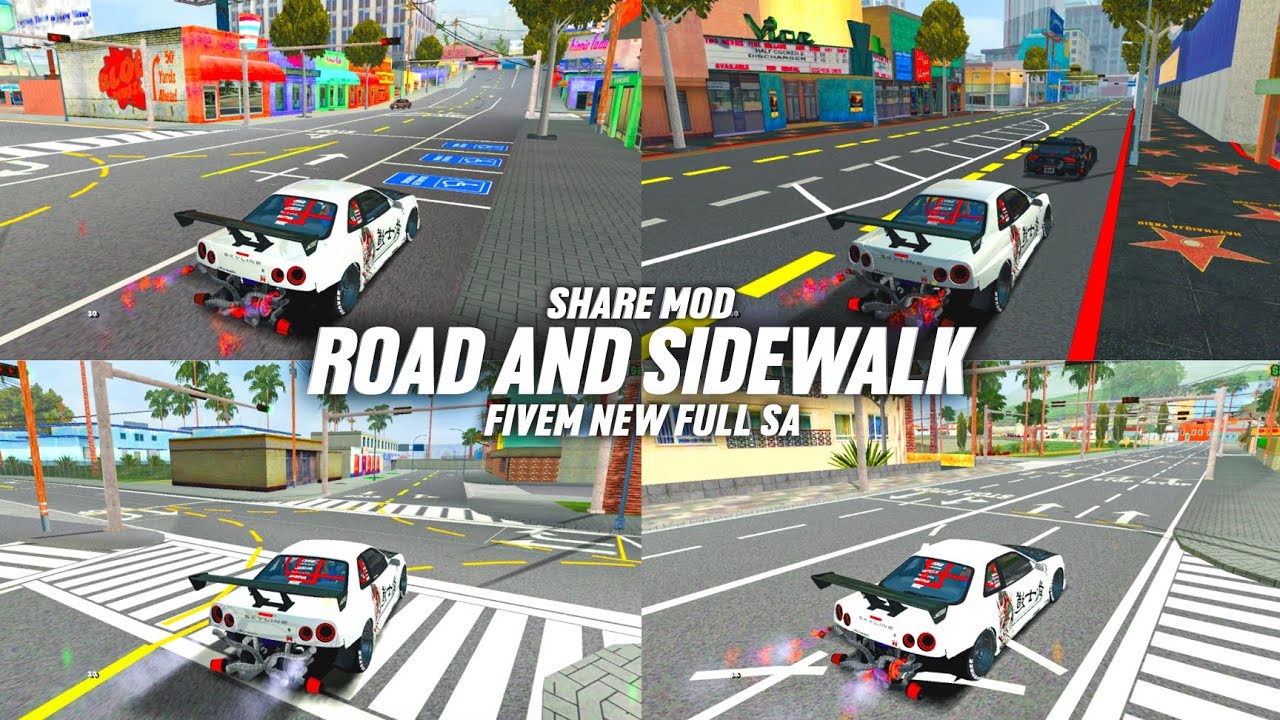 SHARE‼️ROAD AND SIDEWALK FIVEM NEW FULL HD || SPECIAL 8K SUBSCRIBE + TUTORIAL CARA PEMASANGANNYA