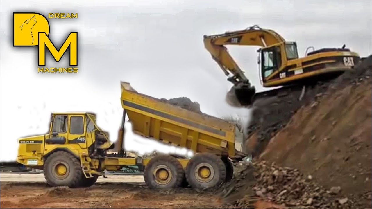 VOLVO BM A25 DUMPER MULDENKIPPER CATERPILLAR 320B KETTENBAGGER GROSSBAUSTELLE DREAM MACHINES