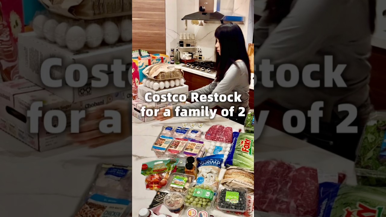 Costco restock for a family of 2💸🥐🧀✨#restock #asmr #satisfying #organizedhome #costco #grocery