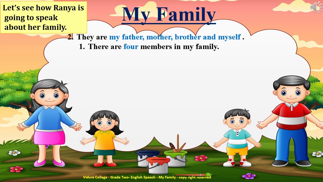 Grade 2 English Speech 02  My family video