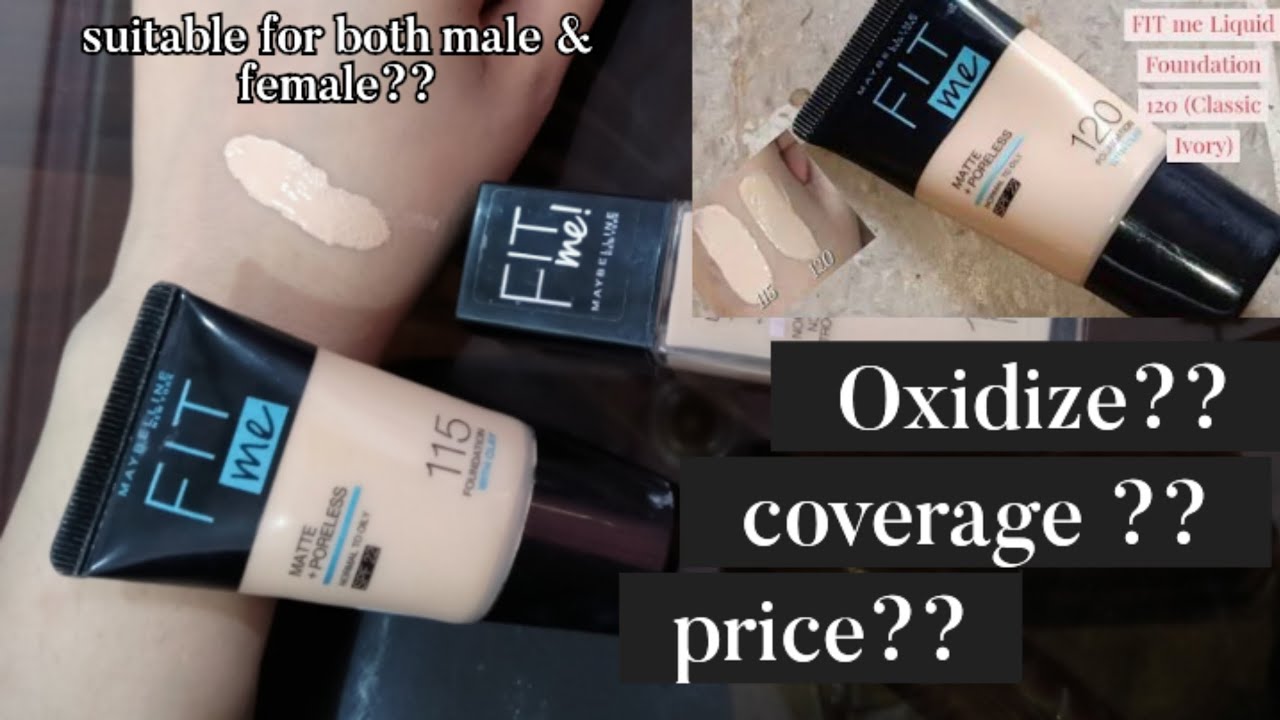 Maybelline Fit Me Poreless Foundation 120 classic ivory 115 Ivory || Natural Glow || SPF 22