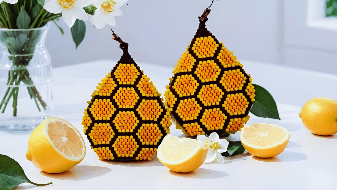 Honeycomb 🐝 Brick Stitch Earrings Tutorial | Easy Beaded Earrings for Beginners