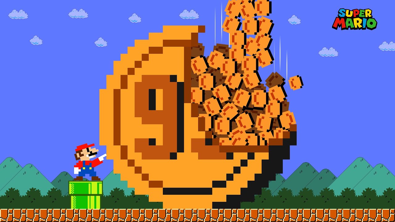 Super Mario Bros. but Every Item Mario Touch turns to COIN!
