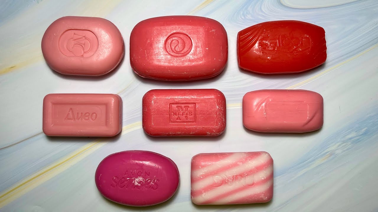 Pink soap bundle/ dry soap cutting/ ASMR soap/ satisfying crunchy sound 🧼