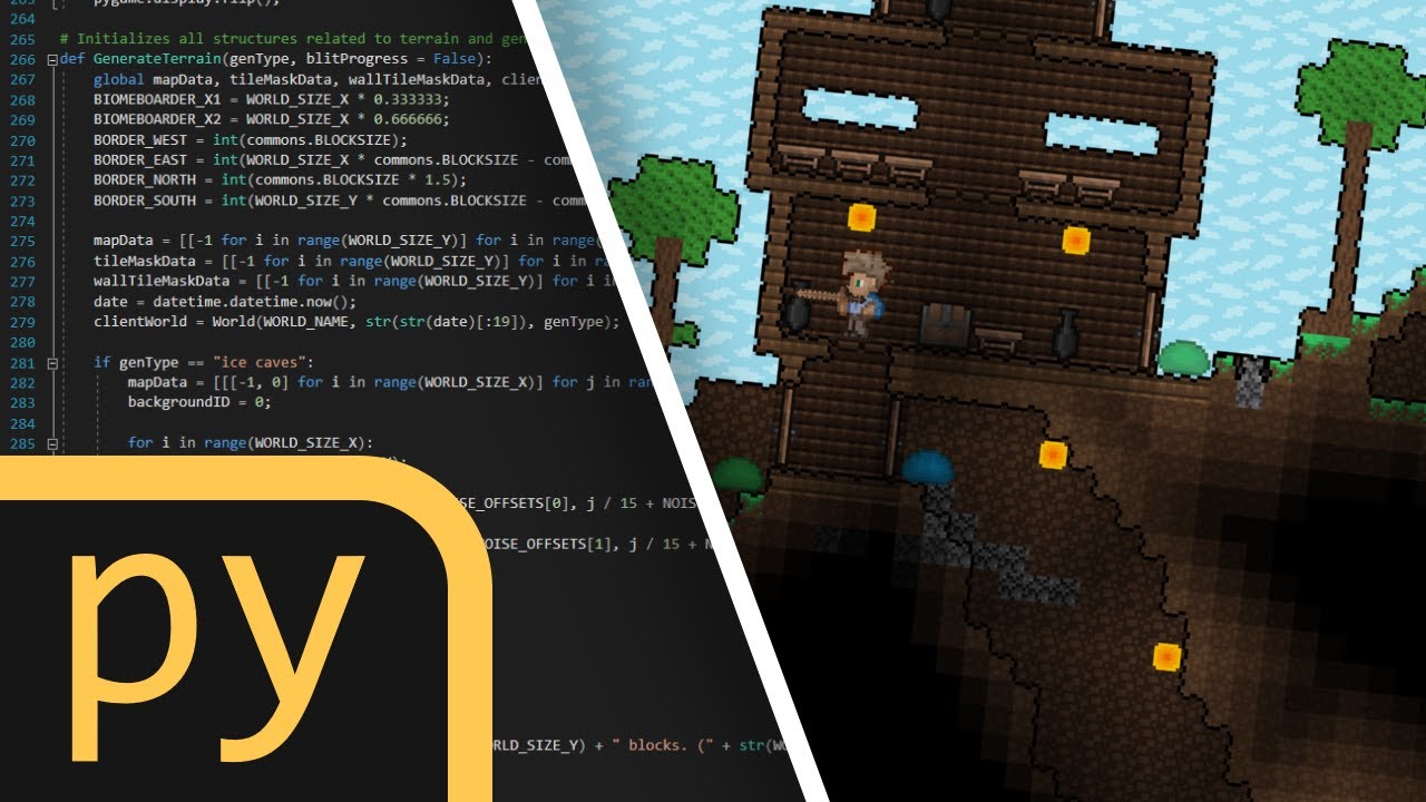 Development Progress for my PyGame Terraria Clone
