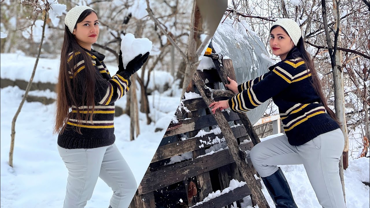 Surviving in the Coldest Mountain Village in Iran | Traditional Cooking in the Snow