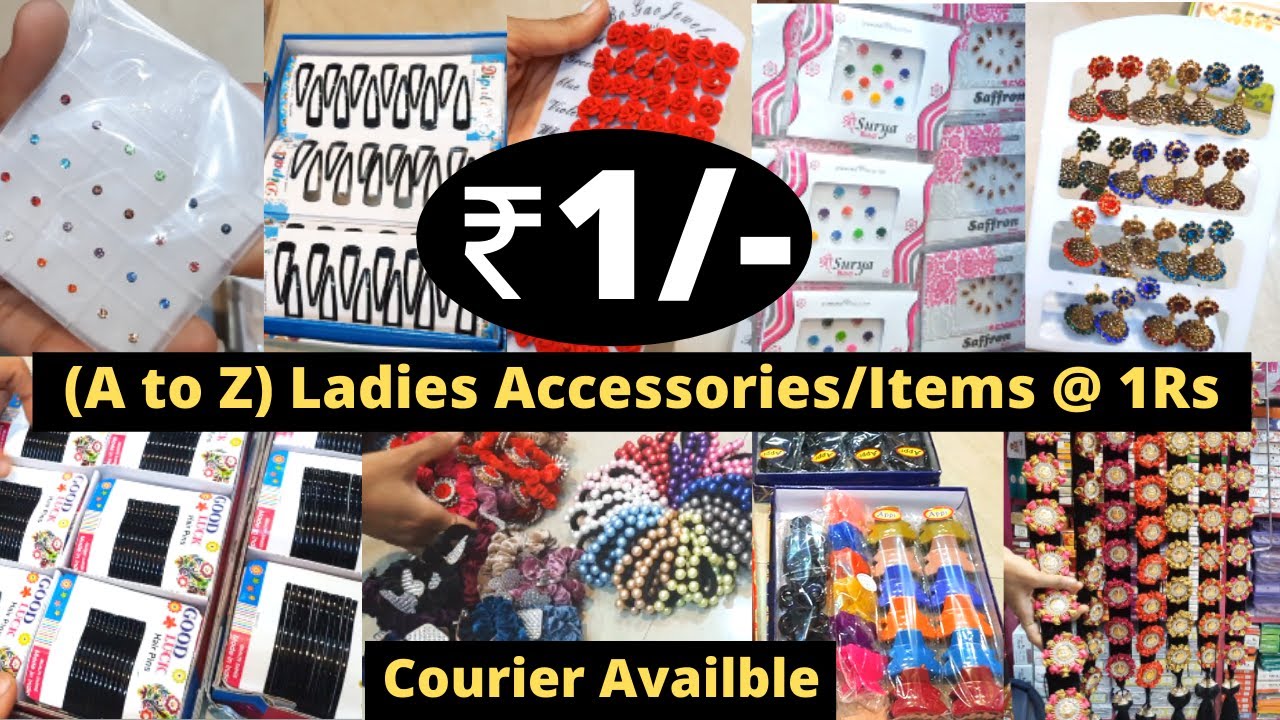 Cheapest Ladies Accesories HyderabadWholesale|Hair Clips,Saree Pins,Studs,TikTok,Clutches,Bindies ₹1